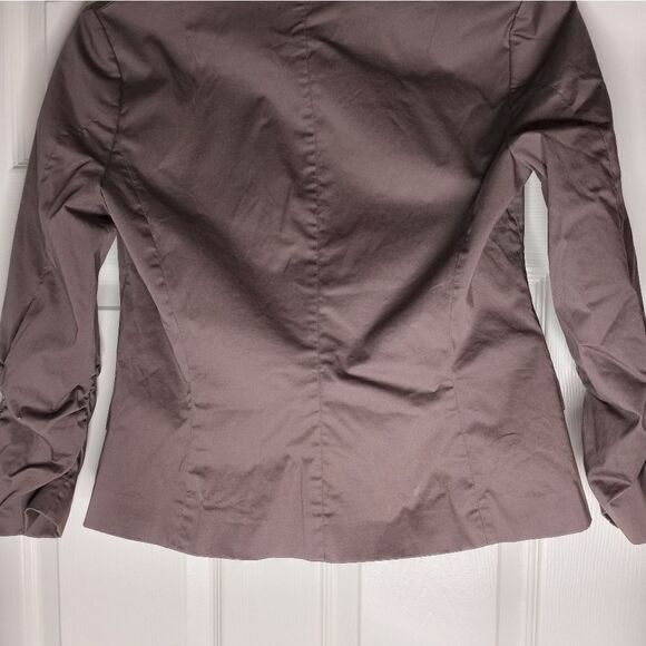 Comma 40 Gathered Long Sleeves by Cyf 2 Buttons Brown Women's Blazer - Picture 10 of 11